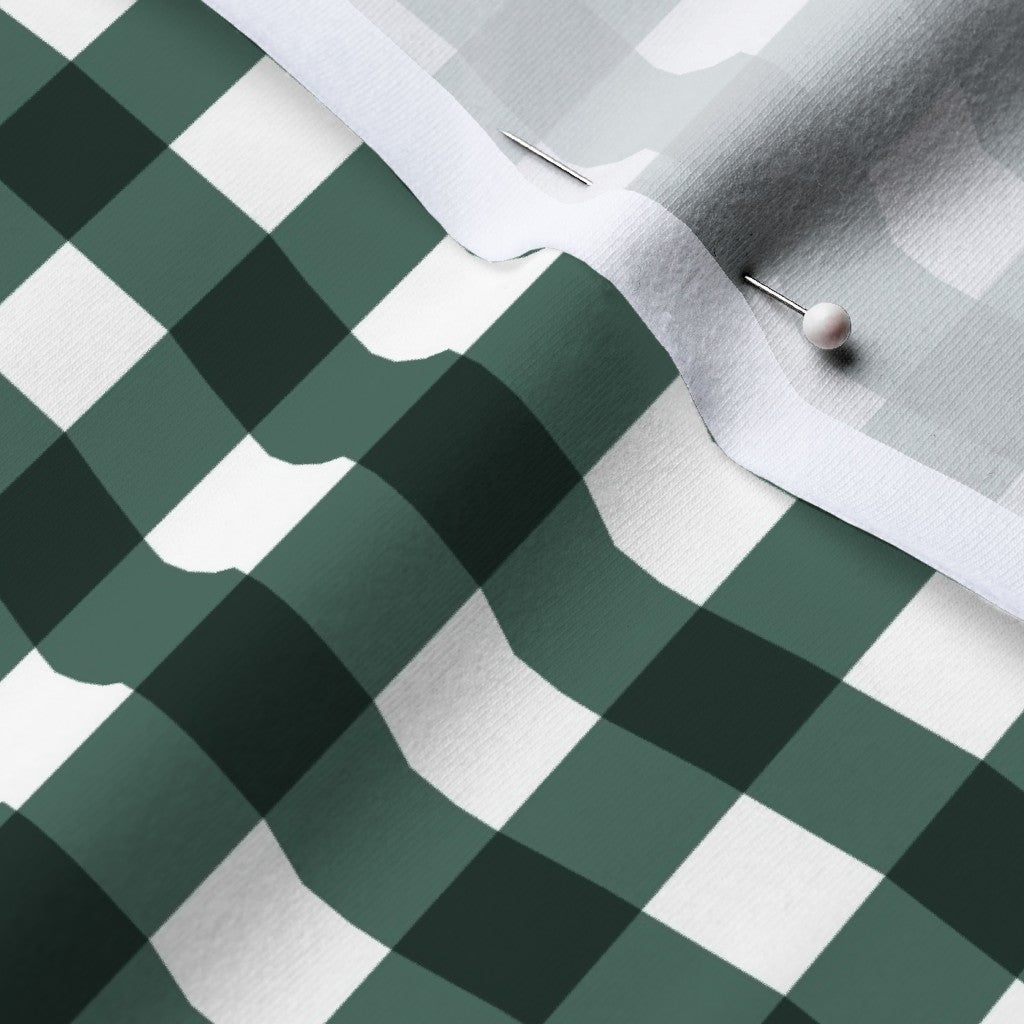 Gingham Style Pine Large Straight Printed Fabric