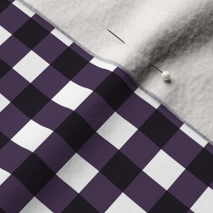 Gingham Style Plum Large Straight Printed Fabric