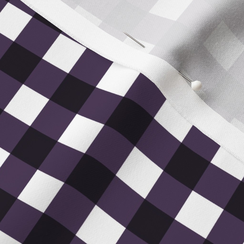 Gingham Style Plum Large Straight Printed Fabric