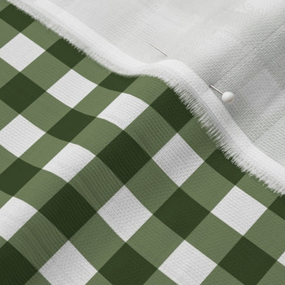 Gingham Style Sage Large Straight Printed Fabric