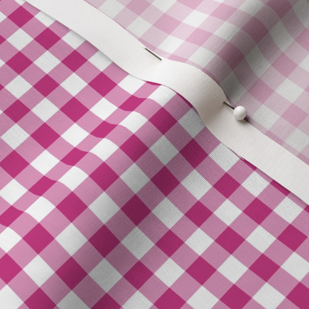 Gingham Style Barbiecore Small Straight Printed Fabric