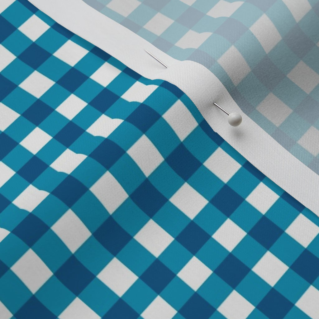 Gingham Style Caribbean Small Straight Printed Fabric