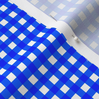 Gingham Style Cobalt Small Straight Printed Fabric