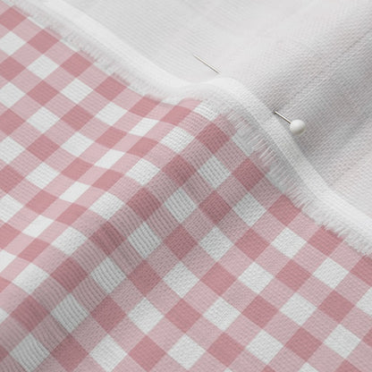 Gingham Style Cotton Candy Small Straight Printed Fabric
