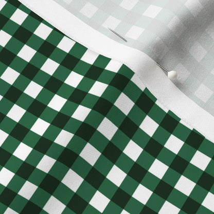 Gingham Style Emerald Small Straight Printed Fabric