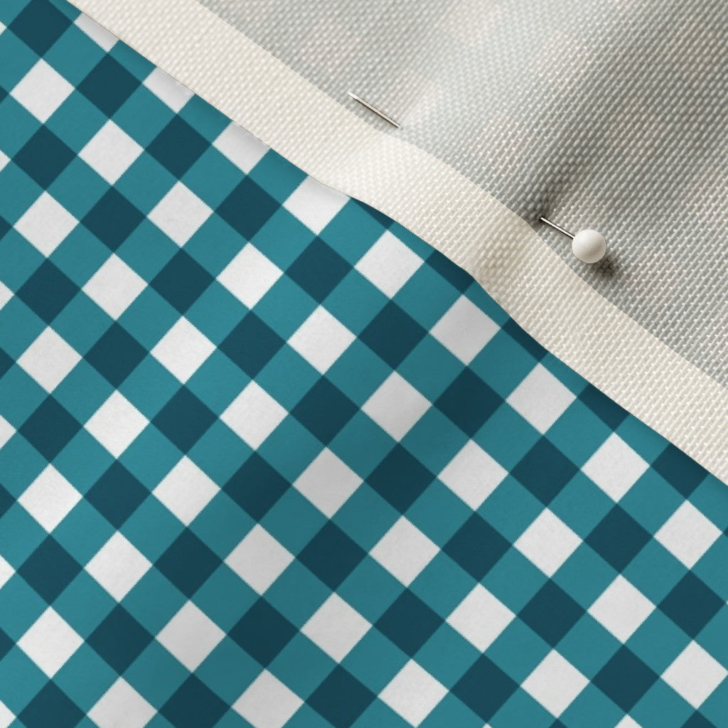 Gingham Style Lagoon Small Straight Printed Fabric
