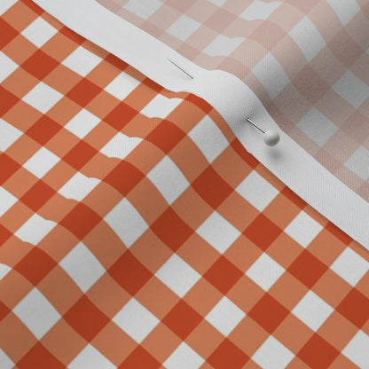 Gingham Style Peach Small Straight Fabric