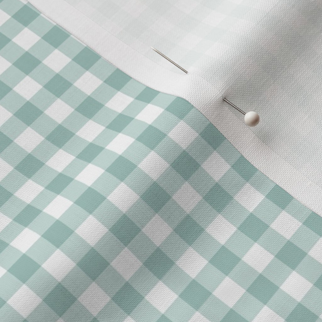 Gingham Style Sea Glass Small Straight Printed Fabric