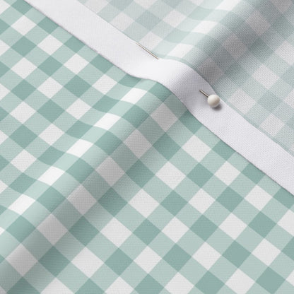 Gingham Style Sea Glass Small Straight Printed Fabric