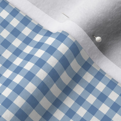 Gingham Style Sky Blue Small Straight Printed Fabric