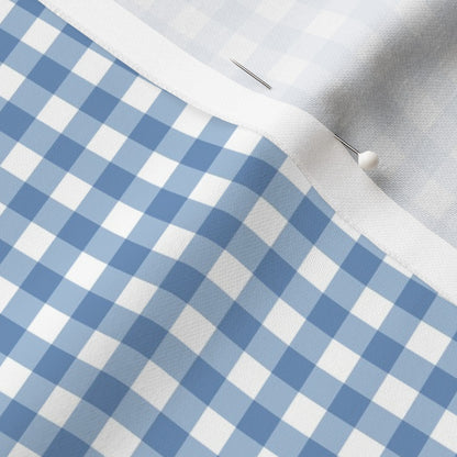 Gingham Style Sky Blue Small Straight Printed Fabric