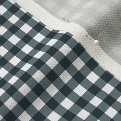 Gingham Style Slate Small Straight Printed Fabric