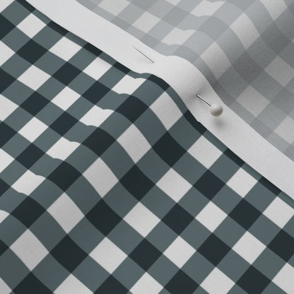 Gingham Style Slate Small Straight Printed Fabric