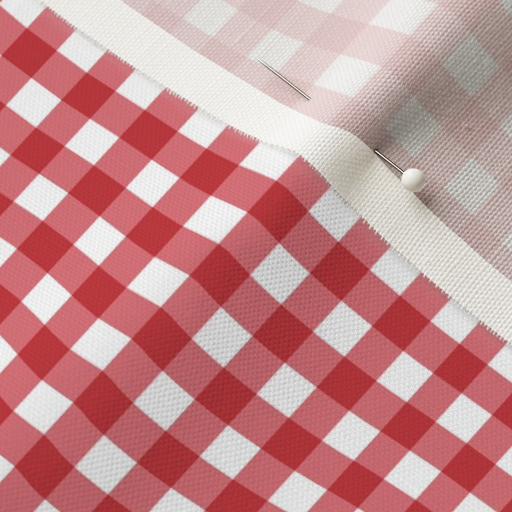 Gingham Style Watermelon Small Straight Printed Fabric