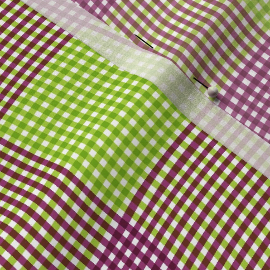 Madras Mania Lime+Berry Wavy Printed Fabric