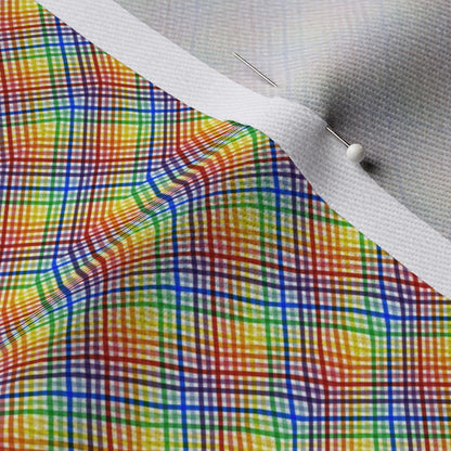 Madras Mania Micro Rainbow Bias Printed Fabric