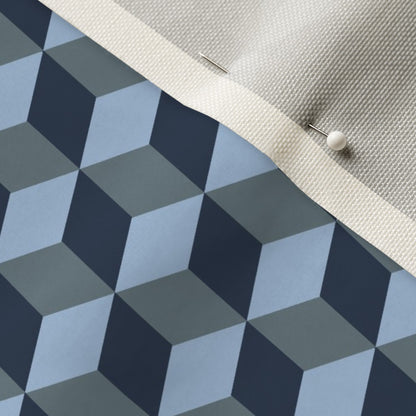 Tumbling Blocks: Sky Blue, Slate, Navy Printed Fabric