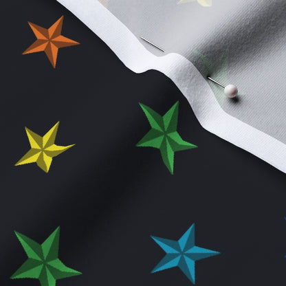 Pride Stars (Black) Printed Fabric