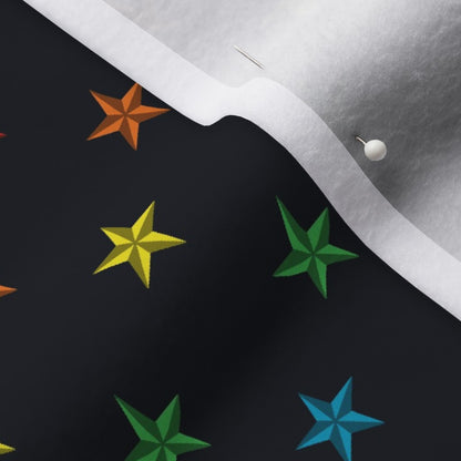 Pride Stars (Black) Fabric