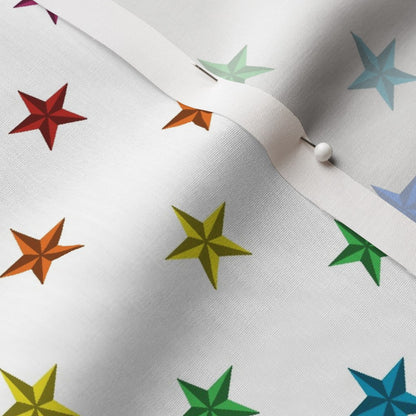 Pride Stars (White) Printed Fabric