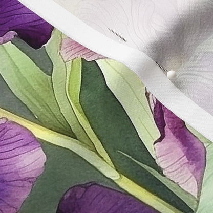 Twilight symphony Watercolor Iris Printed Fabric