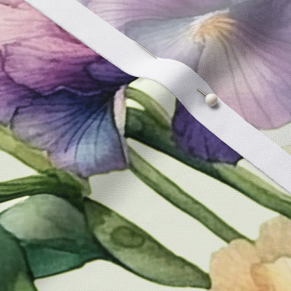 Luminous Petals Watercolor Iris Sport Piqué Printed Fabric by Studio Ten Design