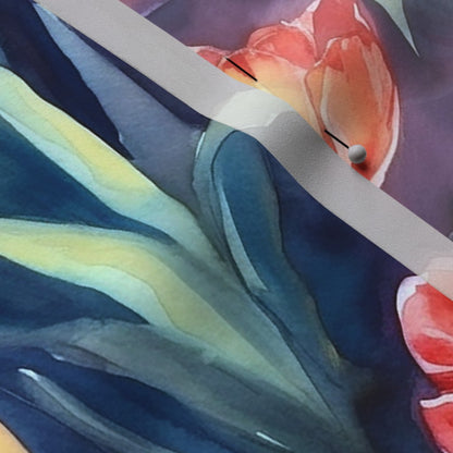 Tela estampada con tulipanes de acuarela de ensueño abstracto