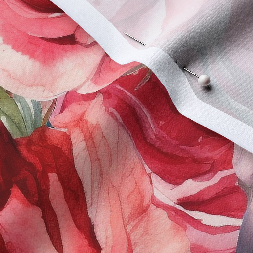 Cherry Parfait Watercolor Roses Printed Fabric