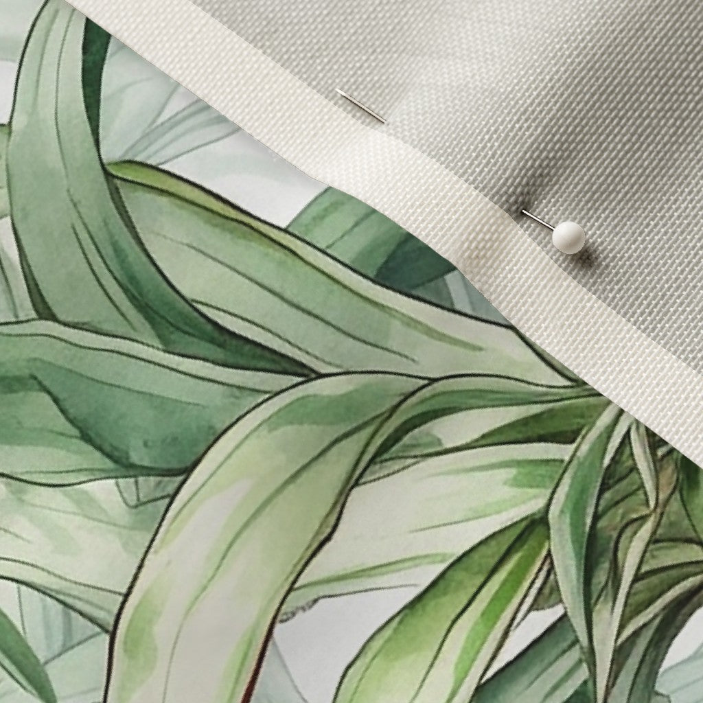 Watercolor Spider Plant (Light) Printed Fabric