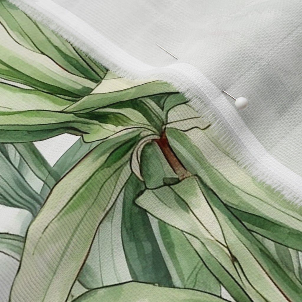 Watercolor Spider Plant (Light) Fabric