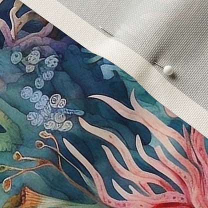 Watercolor Coral Reef Printed Fabric