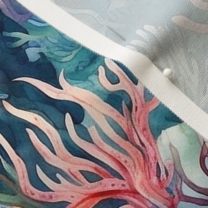 Watercolor Coral Reef Fabric