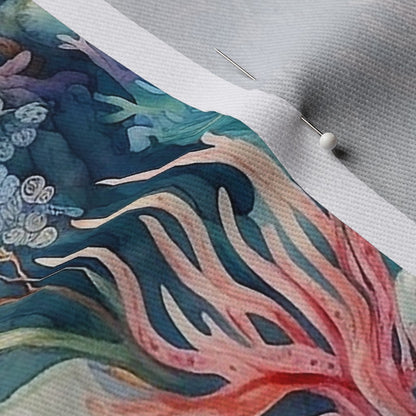 Watercolor Coral Reef Printed Fabric
