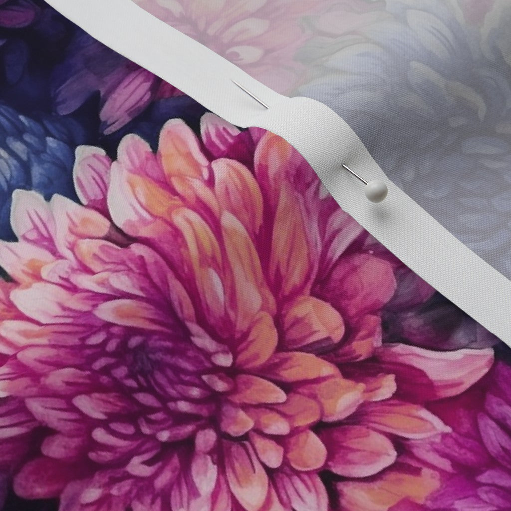 Watercolor Chrysanthemums Fabric