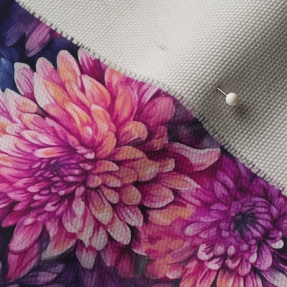 Watercolor Chrysanthemums Printed Fabric