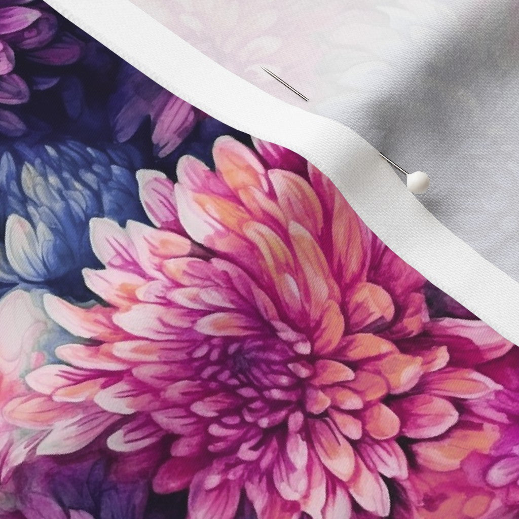 Watercolor Chrysanthemums Fabric
