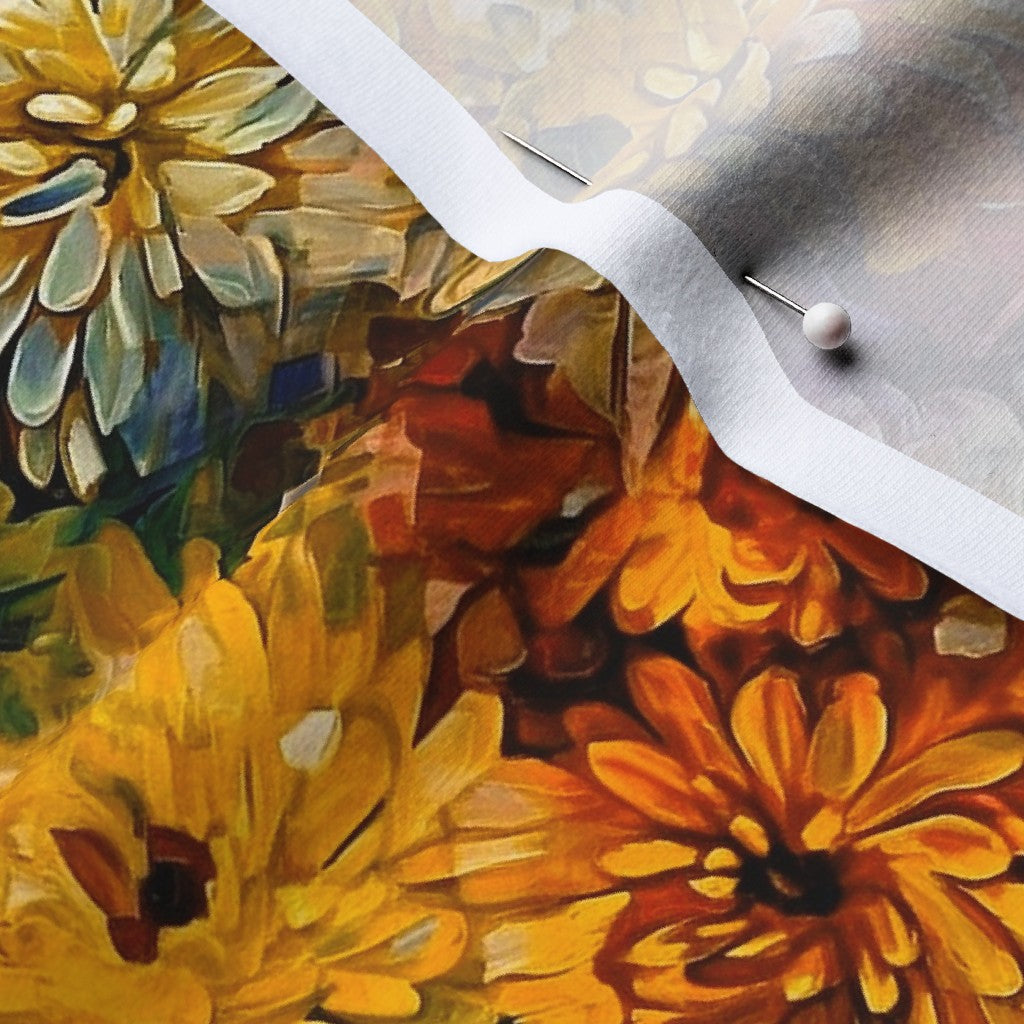 Painted Chrysanthemums Printed Fabric