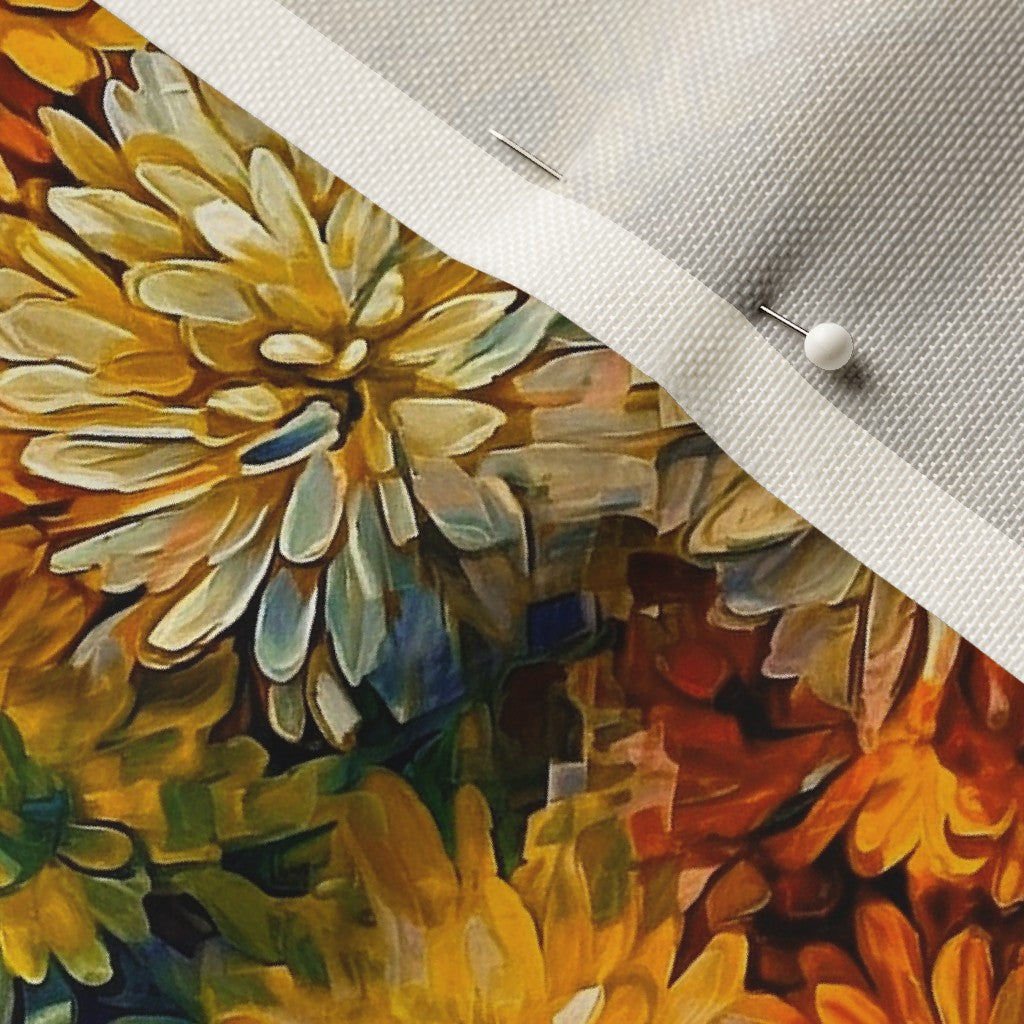 Painted Chrysanthemums Printed Fabric