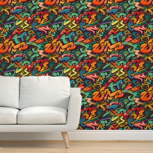 Graffiti Wildstyle (Vivid) Wallpaper by Studio Ten Design