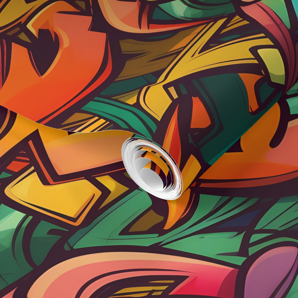 Graffiti Wildstyle (Vivid) Pre-pasted Removable Smooth Wallpaper by Studio Ten Design