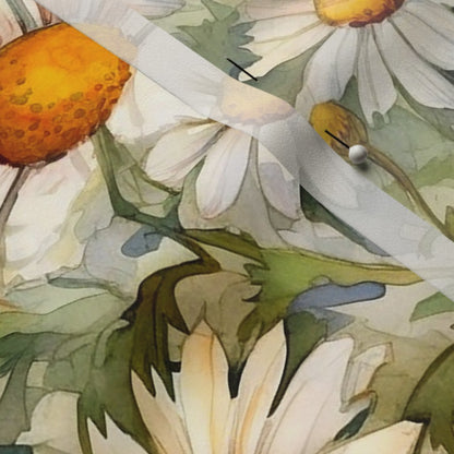 Watercolor Daisies (Light) Fabric