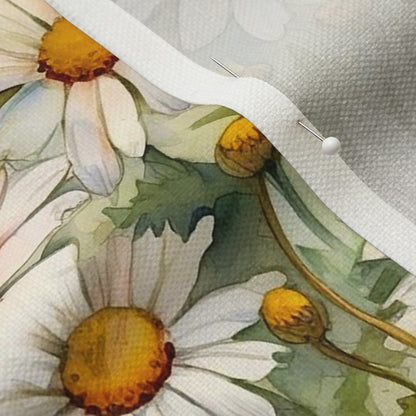 Watercolor Daisies (Light) Fabric
