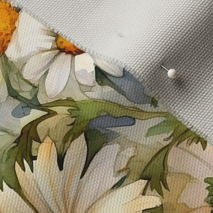 Watercolor Daisies (Light) Printed Fabric