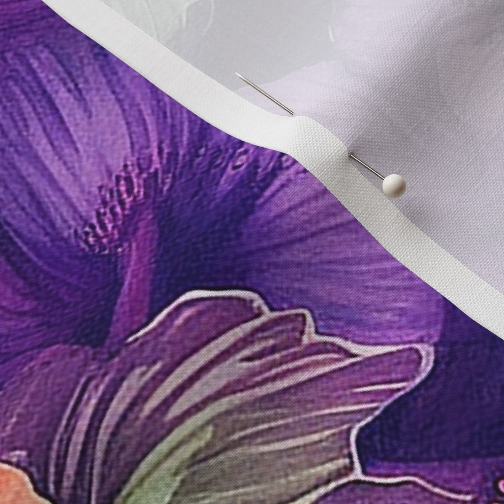 Watercolor Hibiscus (Dark I) Petal Signature Cotton Printed Fabric by Studio Ten Design