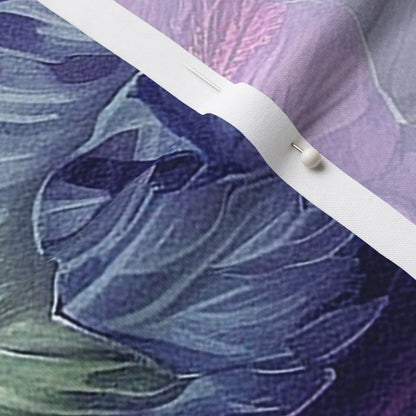 Watercolor Hibiscus (Dark I) Modern Jersey Printed Fabric by Studio Ten Design