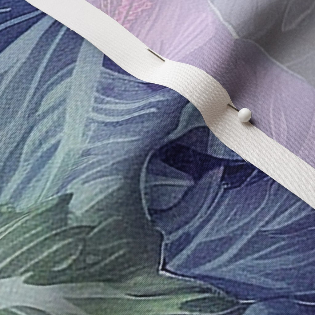 Watercolor Hibiscus (Dark I) Cotton Poplin Printed Fabric by Studio Ten Design