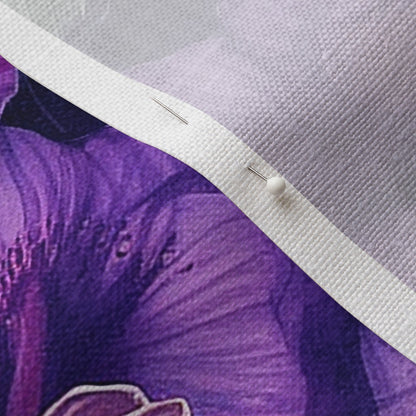 Watercolor Hibiscus (Dark I) Belgian Linen™ Printed Fabric by Studio Ten Design