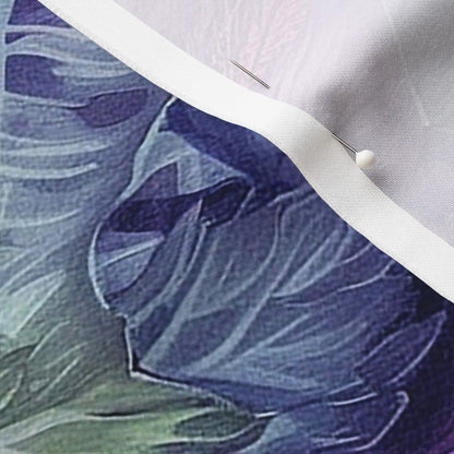 Watercolor Hibiscus (Dark I) Longleaf Sateen Grand Printed Fabric by Studio Ten Design