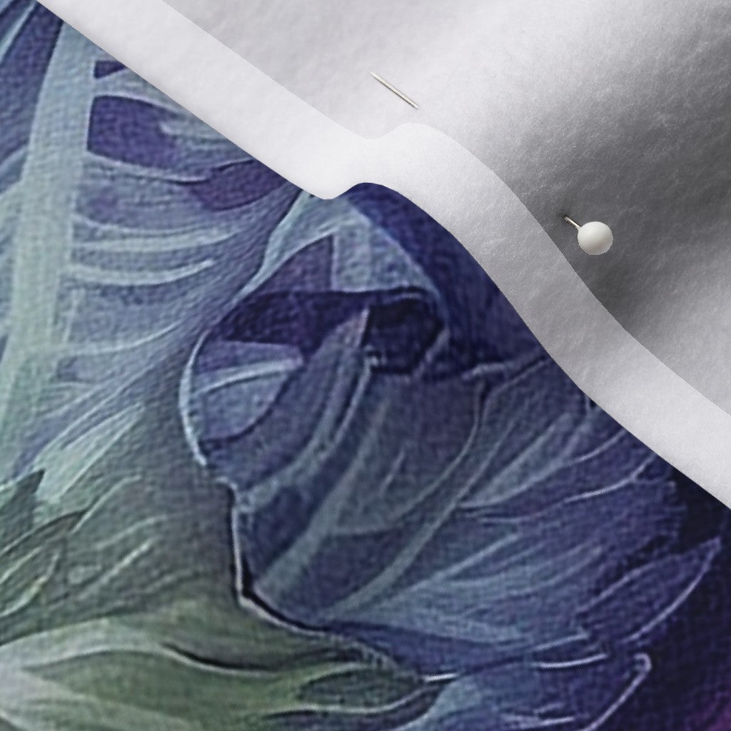 Watercolor Hibiscus (Dark I) Polartec® Fleece Printed Fabric by Studio Ten Design
