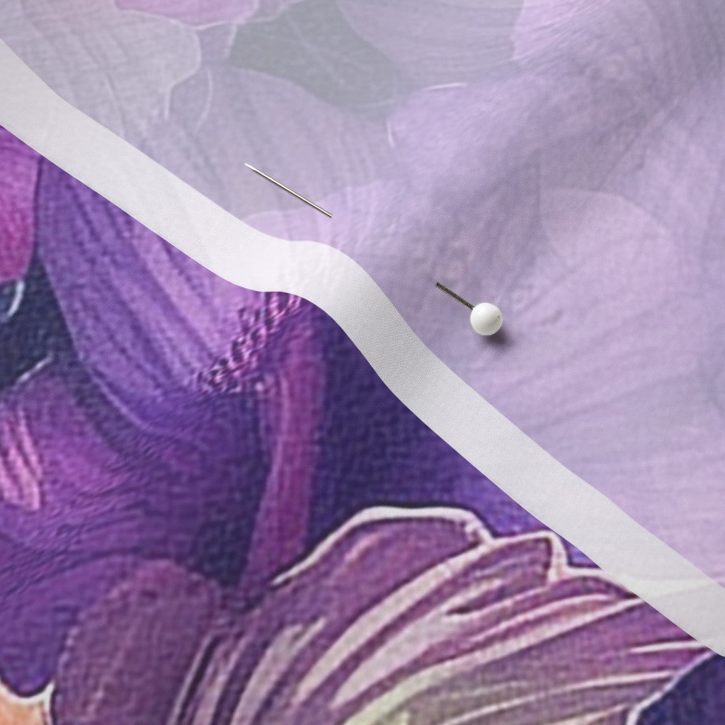 Watercolor Hibiscus (Dark I) Chiffon Printed Fabric by Studio Ten Design